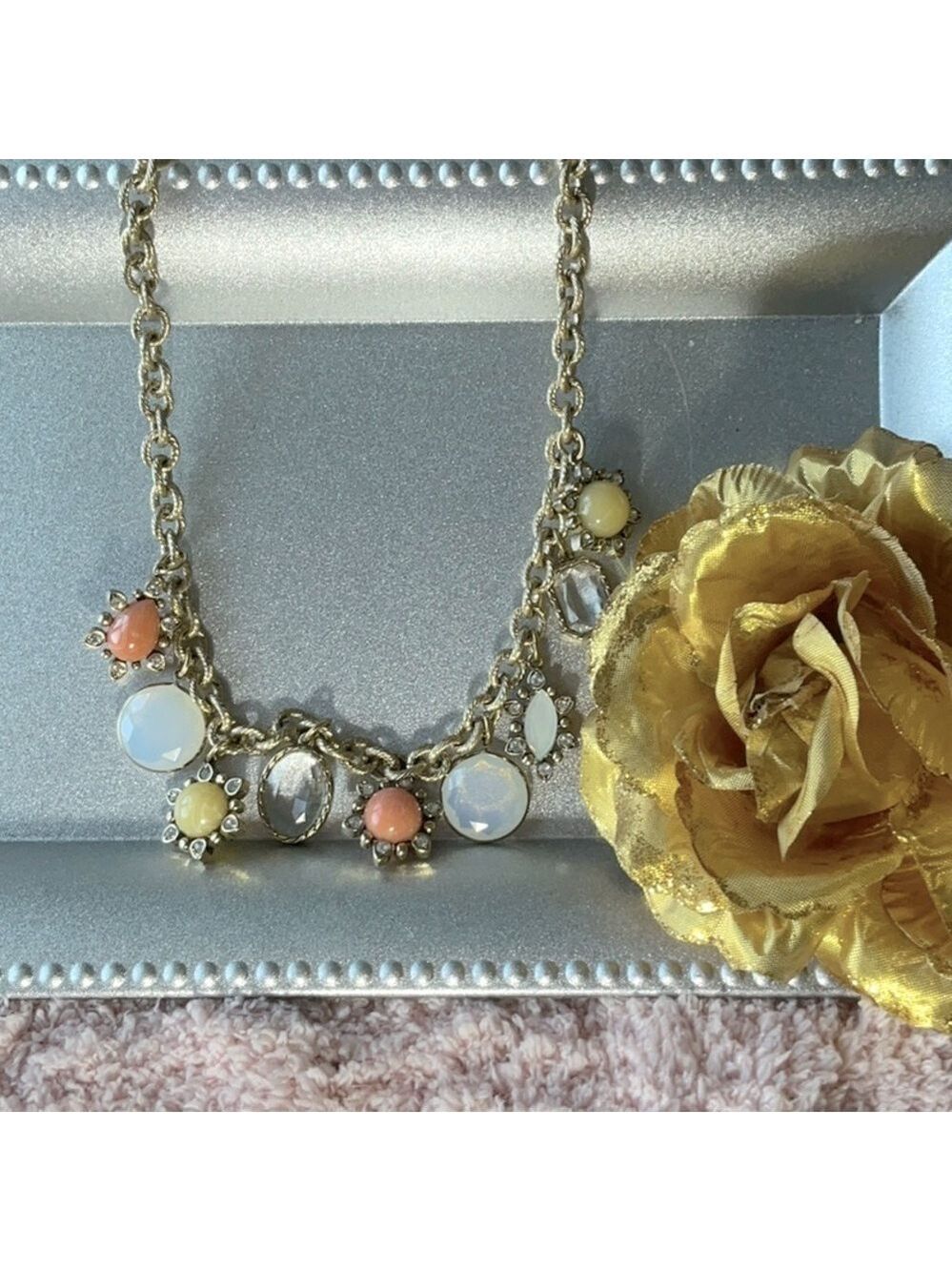 LOFT Ann Taylor Gold Tone Charm Necklace